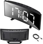VERK GROUP Ceas deșteptător digital multifuncțional DT-6507 cu termometru și LED, elegant în negru (01860)