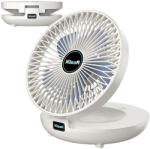 VERK GROUP Ventilator de masă portabil și pliabil cu baterie încorporată și funcție de montare pe perete (16038) Ventilator