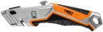 NEO TOOLS Cuțit cu lamă trapezoidală, 1+5 lame (63-706)