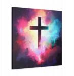  Vallásos kép Kereszt Az Égen Kozmosz absztrakt olajfestmény 70x70 (SAC591)
