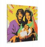  Vallásos kép Szent Család Jézus Mária József stílus alátámasztott 80x80 (SAC738)