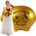  Személyre szabott persely névvel, ajándék esküvőre, nagy kerámia