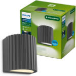 Philips UltraEfficient Zyra LED kerti fali lámpa, kültéri homlokzati lámpa, 4, 3 W, 800 lm, 2700 K, meleg, IP44, hornyolt, antracit színű (8721103104830)