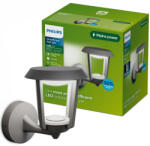Philips Nuvy UltraEfficient LED kerti fali lámpa, 4, 3 W, 800 lm, 2700 K, meleg, IP44, antracit, alkonyérzékelővel (8721103104878)