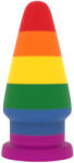Lovetoy Prider - anál tágító plug - 15cm (szivárvány) - pirospillango
