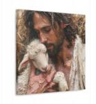  Vászonkép 50x50 Isten Jézus Krisztus A Jó Pásztor Bárány, mint olajfestmény (SAC1001)