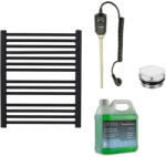 Cerano - Fürdőszobai elektromos radiátor szett Antonio - 300W - matt fekete - 660x550mm