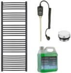 Cerano - Stefano fürdőszobai elektromos radiátor szett - 900W - matt fekete - 1710x650 mm