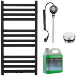 Cerano - Fulgidus fürdőszobai elektromos radiátor szett - WIFI - 600W - matt fekete - 880x430 mm