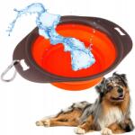 Wesoły Pupil Kutyatál Szilikon összecsukható Turista karabinerrel 800ml 0, 8l (miska turystyczna składana 800 ml 0,8l)