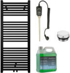 Cerano - Lincoln fürdőszobai elektromos radiátor szett - 300W - matt fekete - 1200x500 mm (CER-978844)