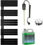 Cerano - Theo fürdőszobai elektromos radiátor szett - B/J - 900W - matt fekete - 1600x500 mm