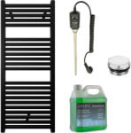 Cerano - Donovan fürdőszobai elektromos radiátor szett - 300W - matt fekete - 1200x500 mm