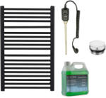 Cerano - Fürdőszobai elektromos radiátor szett Antonio - 300W - matt fekete - 860x550 mm