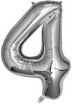  4-es Szám Óriás Fólia Lufi Ezüst 105cm