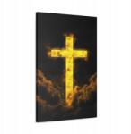  Vallásos kép Arany Kereszt A Felhőkben Fekete Alapon olaj stílus 60x40 (SAC2143)