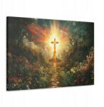  Vallásos kép Kereszt Világító Kert Éden olaj stílus 100x70 (SAC590)