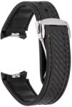  Curea silicon neagra, cusături portocalii, capăt curbat 20mm pentru Omega Seamaster