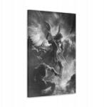  Vallásos kép Mihály Arkangyal stílus vázlat fekete-fehér 100x70 (SAC2175)