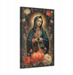  Vallásos kép Szűzanya Guadelupe imádság virágok rózsák 80x60 (SAC435)