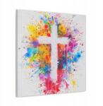  Vászonkép Katolikus Kereszt absztrakt modern művészet 80x80 (SAC129)