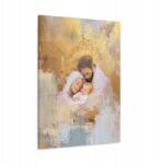  Vallásos kép Szent Család József Mária Jézus arany, mint olajfestmény 80x60 (SAC2152)