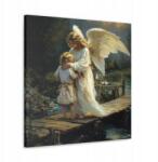  Vallásos kép gyerekeknek ajándék Őrangyal gyermekkel 50x50 (SAC2034)