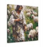  Vászonkép 80x80 Jézus Krisztus pásztor a bárányok között olajfestmény 18 (SAC040)