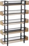 Mobikon Raft pardoseala fier negru mdf laminat stejar Kilis 120x30x180 cm (0000400922) Raft