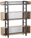 Mobikon Raft pardoseala fier negru mdf laminat stejar Kilis 160x30x180 cm (0000400924) Raft