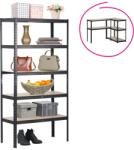 Mobikon Raft pardoseala mdf stejar metal negru Radman 90x40x180 cm (0000401887) Raft