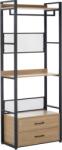 Mobikon Raft pardoseala fier negru mdf laminat stejar Kilos 80x40x200 cm (0000400926) Raft