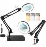  Nagyítós Lámpa Kozmetikai Nagyító Asztali Rajzlámpa 3X (Metalowy klips i lupa o kwadratowej podstawie)