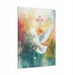  Vallási kép Kereszt Szentlélek Galamb élénk színek akvarell stílus 100x70 (SAC921)