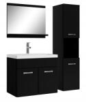 Etna Fürdőszobabútor 60 tükör szekrény mosdó oszlop Fekete Matt (MOBZZ00)