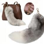  Kulcstartó kapocs, 40 cm-es rókafark szőrme, női táska dísz (dongguanchanshan)
