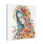  Vallásos kép Szűzanya Virágok stílus akvarell absztrakt 50x50 (SAC1568)