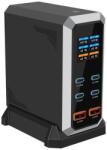 BlackBird Stație de încărcare GAN 240W 4xUSB-C + 4xUSB, negru (BH1701)