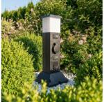 Brilagi - Lampă de exterior cu 2 prize SCHUKO, soclu 1xE14/15W/230V, IP44, neagră (BG3312)