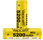 Vapcell M52 5200mah tölthető 21700 li-ion akkumulátor 25 A terhelhetőséggel