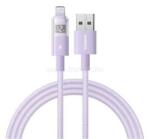 Baseus DISPLAY II adatkábel (USB - lightning, 2.4A, gyorstöltő, cipőfűző, LED kijelző, 100cm) LILA (P10382700511-00) (P10382700511-00)