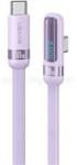 USAMS US-SJ653 adatkábel (Type-C - Type-C, 100W, gyorstöltő, 90 fokos, cipőfűző, LED kijelző, 120cm) LILA (SJ653USB04) (SJ653USB04)