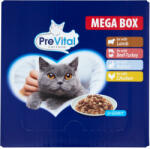 PreVital nedves macskaeledel, macskatáp felnőtt macskáknak szószban alutasakos 24 x 100 g - ecofamily