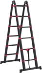 Homcom teleszkópos létra, 12 lépcsős, összecsukható, 150 kg, fekete-piros, 379 x 67, 5 x 11 cm (B72-033V02RD)