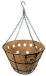 Nature Virágtartó függőkosár kókuszszőnyeg béléssel, ültetőnyílásokkal 30x50cm
