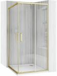Rea Cabina de dus patrata cu usi glisante auriu periat Rea City 90x90 cm si cadita alba (KPL-K6443)