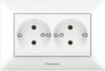 Panasonic Priză dublă cu împământare Panasonic Arkedia Slim, alb, incl. ramă (P-SA.S2)