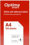 Optima Etichete albe autoadezive 4/A4 Optima smart, 105 X 148.5 mm, 100 coli/top (OP-404105148S)