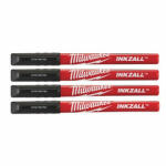 Milwaukee Inkzall 4 részes 0.6 mm-es hegyű fekete jelölő filc (48223164)