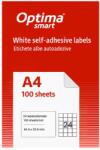 Optima Etichete albe autoadezive 24/A4 Optima smart, 64.6 X 33.9 mm, 100 coli/top (OP-424646339S)